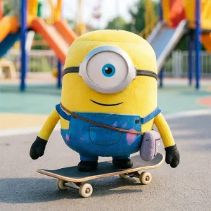 Minioninspirerat monster gosedjur, söt tecknad figur från Big Monster-serien för hemmet