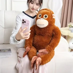 Sött gorilla gosedjur som tecknad kawaii-figur med animeinspirerad stil för kramar
