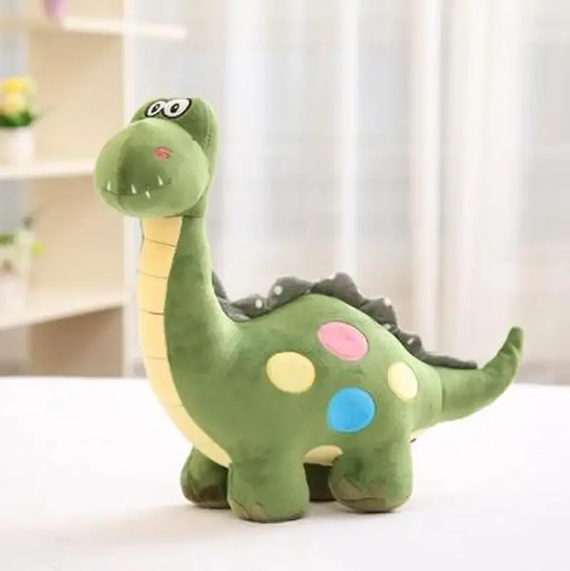 Dinosaurie gosedjur i tecknad stil, mjuk leksaksdocka i storlekarna, 35–50 cm 23 Visa den gröna dinosaurieformade mjukisdjur med färgade fläckar.