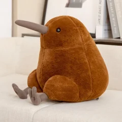 Naturtroget kiwi bird gosedjur i tecknad stil, mjuk kramkudde, söt present, 30–40 cm