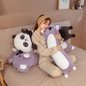 Panda gosedjur och koala som jättestor cylindrisk kramkudde och sovkompis, 50–130 cm