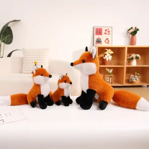Liggande räv gosedjur, mjukt och fluffigt i söt tecknad kawaii-stil, present till flickor 10 Liggande räv gosedjur, mjukt och fluffigt i söt tecknad kawaii-stil, present till flickor