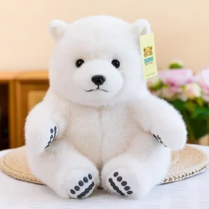 Vit björn gosedjur med naturtrogen form, sittande pose i tecknad stil, 15–30 cm 9 Vit björn gosedjur med naturtrogen form, sittande pose i tecknad stil, 15–30 cm