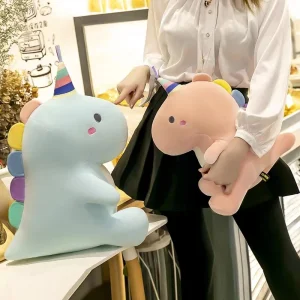Dinosaurie gosedjur, extra mjuk kramkudde och plyschkudde i storlek, 20–60 cm