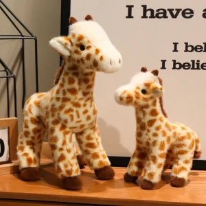 Naturtrogen girafffigur 25–35 cm för hemmet, djurparksminne och födelsedagspresent