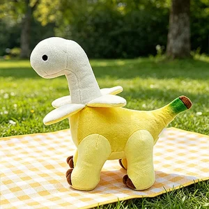 Alternative view of Dinosaurie gosedjur, mjuk brontosaurus med skalad banandesign, 28 cm som gåva