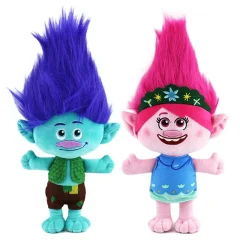 Trolls gosedjur, söt och mjuk, band together tecknad animeinspirerad