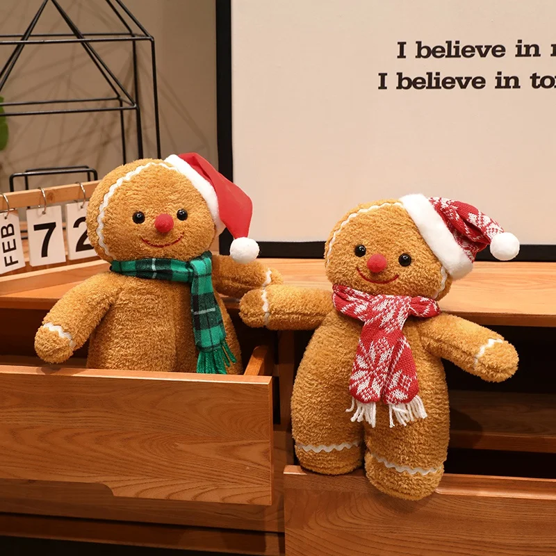 gingerbread man gosedjur som plyschkudde med mössa och halsduk i julstil, 25–35 cm 5 gingerbread man gosedjur som plyschkudde med mössa och halsduk i julstil, 25–35 cm - Bild 5
