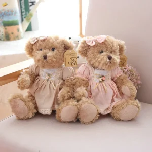 Gulligt björnpar med kläder, 2-pack björn gosedjur för barn, 26 cm, present 18 Gulligt björnpar med kläder, 2-pack björn gosedjur för barn, 26 cm, present