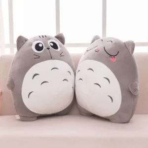 Stor grå katt som gosedjur i söt Totoro-stil, kattkudde och plyschkudde, 30–70 cm 8 Stor grå katt som gosedjur i söt Totoro-stil, kattkudde och plyschkudde, 30–70 cm