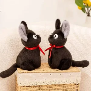 Svart katt gosedjur med kawaii-inspirerad häxdesign, handgjord animefigur för barn 10 Svart katt gosedjur med kawaii-inspirerad häxdesign, handgjord animefigur för barn