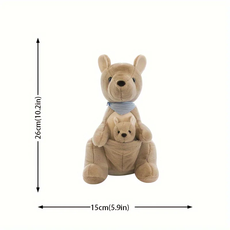 Känguru gosedjur med liten känguru framtill – 2-i-1-form på 26 cm i polyester 5 Känguru gosedjur med liten känguru framtill – 2-i-1-form på 26 cm i polyester - Bild 5