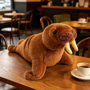 Naturtroget elefant gosedjur i design med valross och sjöelefant, 38 cm, mjuk kudde 11 Naturtroget elefant gosedjur i design med valross och sjöelefant, 38 cm, mjuk kudde
