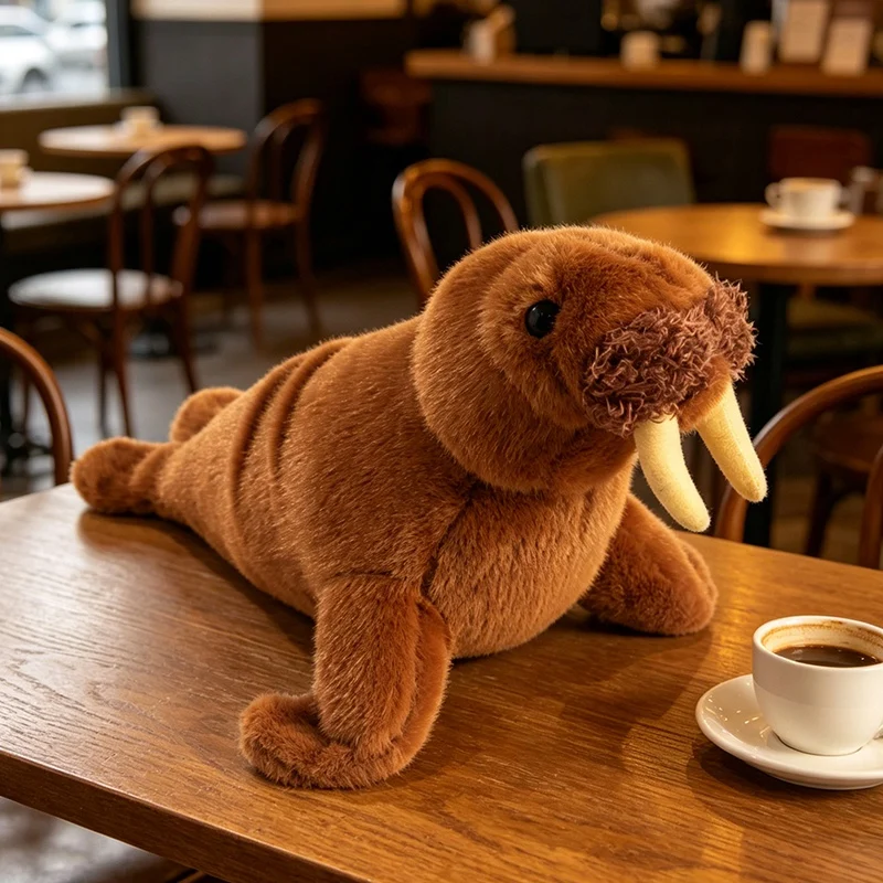 Naturtroget elefant gosedjur i design med valross och sjöelefant, 38 cm, mjuk kudde 6 Naturtroget elefant gosedjur i design med valross och sjöelefant, 38 cm, mjuk kudde - Bild 6