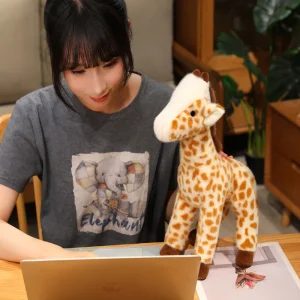 Naturtrogen girafffigur 25–35 cm för hemmet, djurparksminne och födelsedagspresent