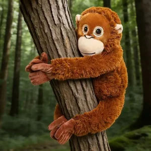 Sött gorilla gosedjur som tecknad kawaii-figur med animeinspirerad stil för kramar