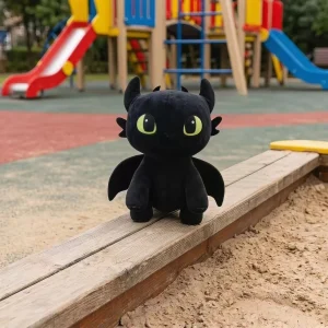 Drake gosedjur med Toothless, Night Fury och Light Fury, söt mjuk plyschkudde