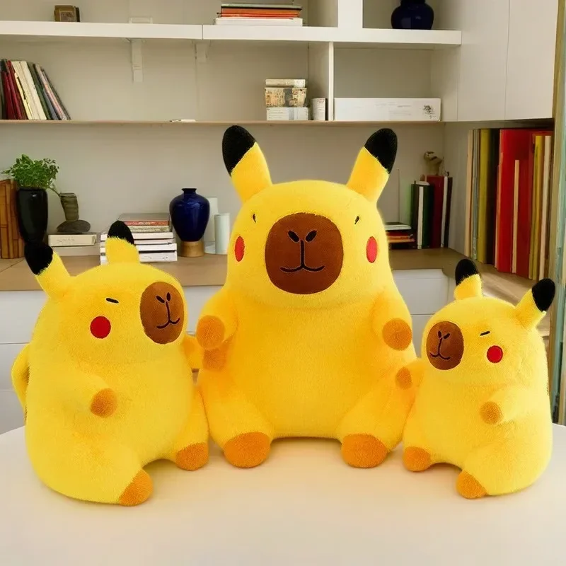 Sött Pokémon Pikachu kapybara gosedjur, kawaii-djurkudde för barn, 40–50 cm 3 Sött Pokémon Pikachu kapybara gosedjur, kawaii-djurkudde för barn, 40–50 cm - Bild 3