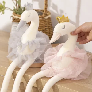 Swan gosedjur som plyschkudde, Skirt och rosa, 40–60 cm