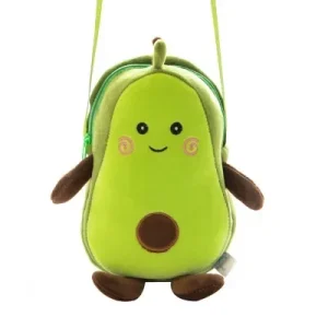 Axelväska med mjuka fruktfigurer, kawaii-design i tecknad stil och flera varianter