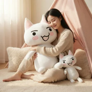 Alternative view of Inoue Toro katt gosedjur som stor vit animefigur och kramkudde för kramar, 80–110 cm