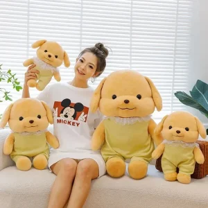 Mjuk pudelvalp som hund gosedjur, söt skogsdjursdesign i anime- och kawaii-stil