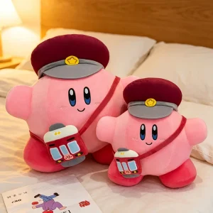 Kirby gosedjur 65 cm, fluffig rosa animekudde som stationsvärd för säng och soffa