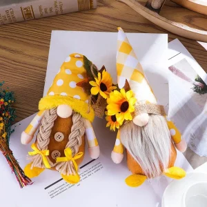 Gnome som nyckelring, Couple och Sunflower, gnomedekoration farmhouse style durable 8 Gnome som nyckelring, Couple och Sunflower, gnomedekoration farmhouse style durable