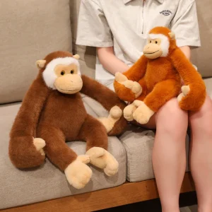 Apa gosedjur som långarmad sengångare eller orangutang, mjukt och naturtroget, 30–40 cm