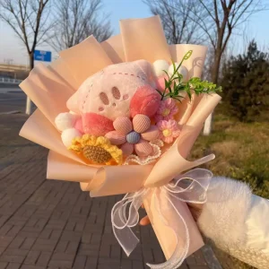 Kirby-karaktärer gosedjur i handgjord bukett med stjärnmotiv och kreativ design