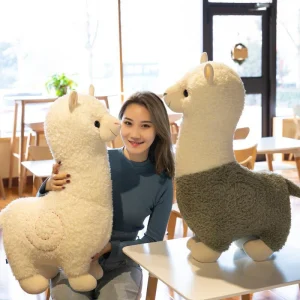 Alpaca gosedjur som stor plyschkudde i gullig, trendig kawaii-stil, 28–80 cm