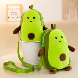 Axelväska med mjuka fruktfigurer, kawaii-design i tecknad stil och flera varianter