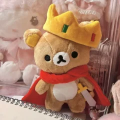 Rilakkuma-nyckelring i kungadräkt med hatt och kudde, present till flickvän