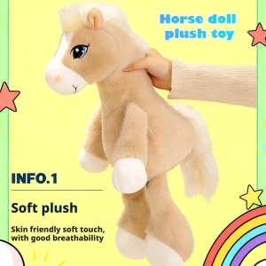 Mjukt horse gosedjur för barn, 22 cm, med stora ögon och söt klassisk design