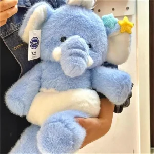 Benny, elefant gosedjur som mjuk och fluffig elefantkudde i babystil, 35–45 cm