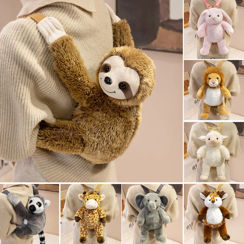 Rymlig djurformad ryggsäck med långa öron och söta motiv av lejon, koala och kanin 2 Rymlig djurformad ryggsäck med långa öron och söta motiv av lejon, koala och kanin - Bild 2