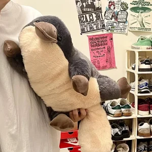 Platypus gosedjur som plyschkudde, Grey och söt, 70–90 cm