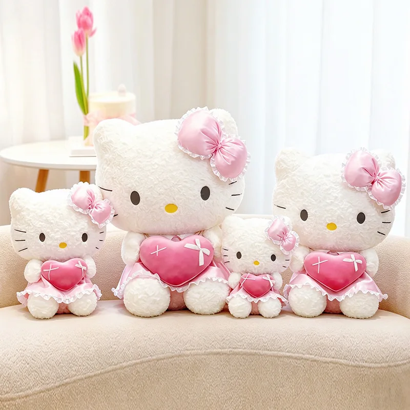 Hello Kitty gosedjur med My Melody, rosa plyschkudde med spets och hjärta, 40–60 cm 4 Hello Kitty gosedjur med My Melody, rosa plyschkudde med spets och hjärta, 40–60 cm - Bild 4