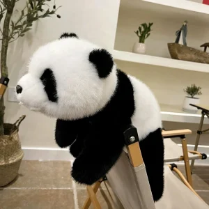 Realistiskt och sött panda gosedjur på 30 cm, viktat och mjukt för kramar och sällskap