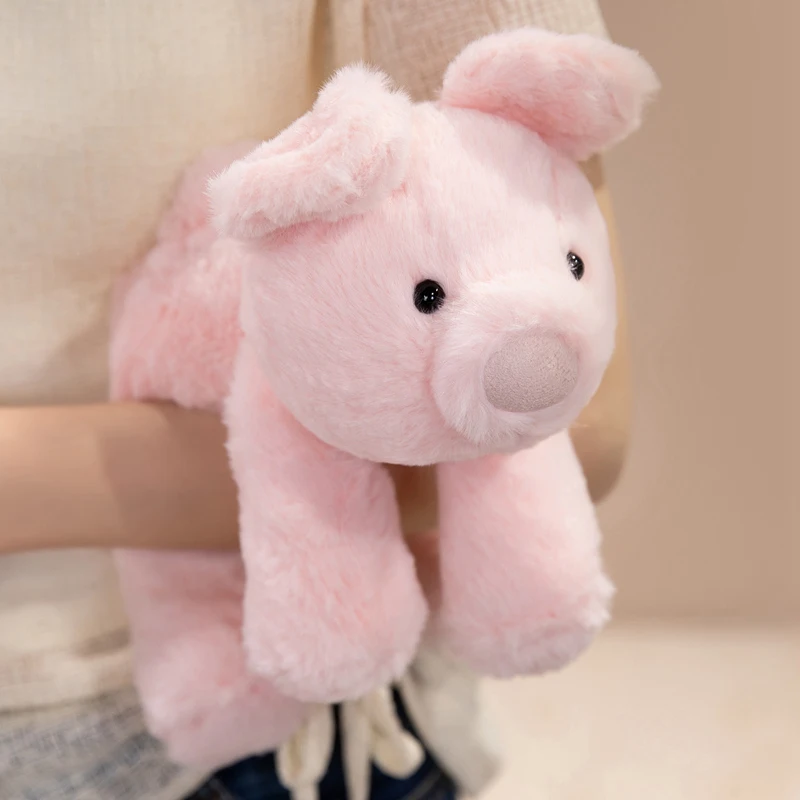 Kanin gosedjur i liggande form, med elefant, ko, lejon och gris som kramdjur och present 5 Kanin gosedjur i liggande form, med elefant, ko, lejon och gris som kramdjur och present - Bild 5