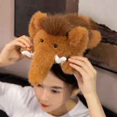 35 cm brunt mammutgosedjur i kawaii-stil, mjukt elefant gosedjur med lång snabel