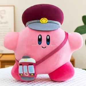 Kirby gosedjur 65 cm, fluffig rosa animekudde som stationsvärd för säng och soffa