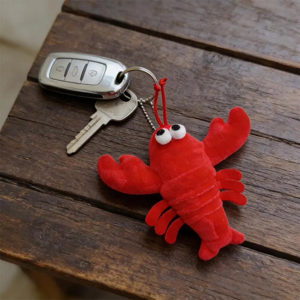 Kawaii-nyckelring med hummer- eller krabbmotiv, hänge för ryggsäck, väska och fest 23 Röd djurformad nyckelring med synliga ögon och lekfull utformning.