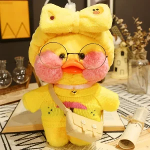 Anka gosedjur från Lalafanfan, Pato som gul kramkudde i söt kawaii-stil, 30 cm