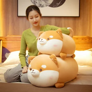 Chai Doggy Shiba Inu-hundgosedjur, rund kawaii-hundkudde i tecknad stil, 35–70 cm
