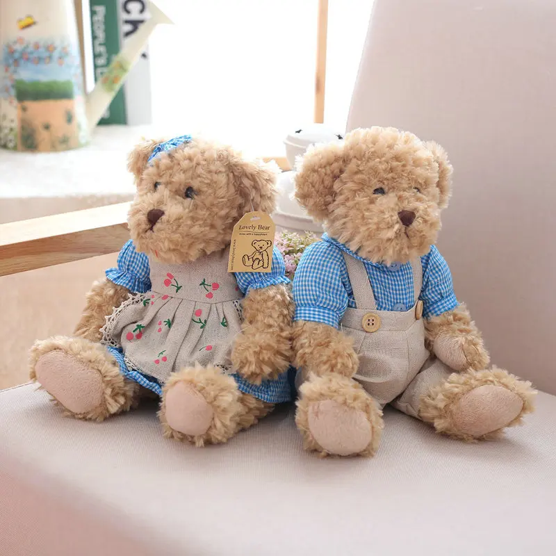 Gulligt björnpar med kläder, 2-pack björn gosedjur för barn, 26 cm, present 5 Gulligt björnpar med kläder, 2-pack björn gosedjur för barn, 26 cm, present - Bild 5