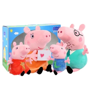 Peppa Pig familjeset för barn med George, dinosaurie, rosa docka och björn gosedjur 15 Peppa Pig familjeset för barn med George, dinosaurie, rosa docka och björn gosedjur