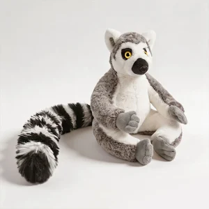 Madagascar apa lemur gosedjur med söta, realistiska ringstjärtslemurer och krönta lemurer