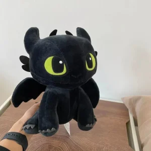 Drake gosedjur i form av mjuk drakekudde med Toothless, Light Fury och Night Fury