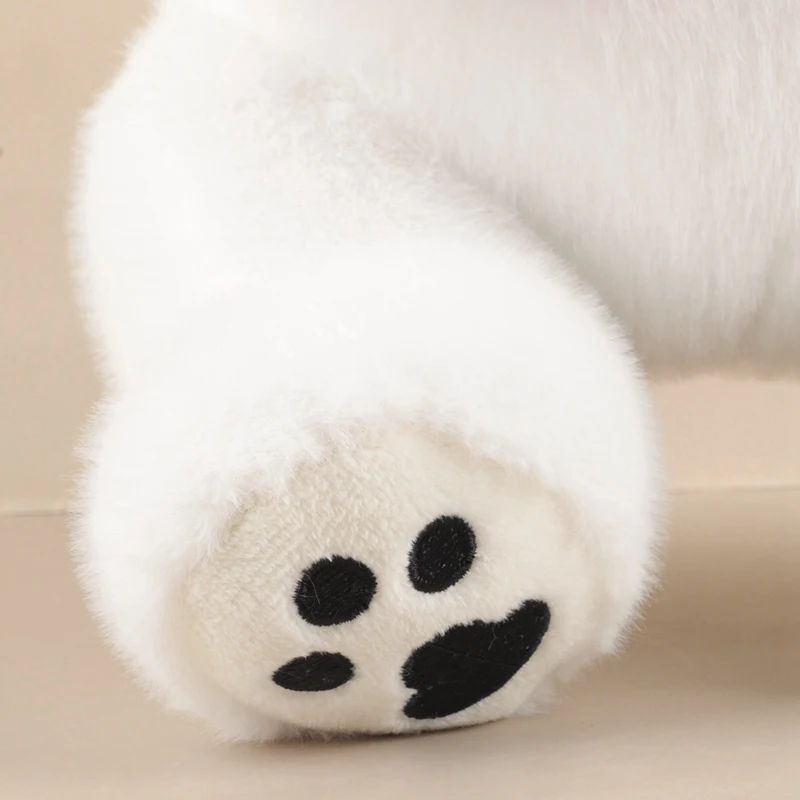 Sittande björn gosedjur med stora fötter, röd halsduk och fluffig rund form, 15–30 cm 5 Sittande björn gosedjur med stora fötter, röd halsduk och fluffig rund form, 15–30 cm - Bild 5